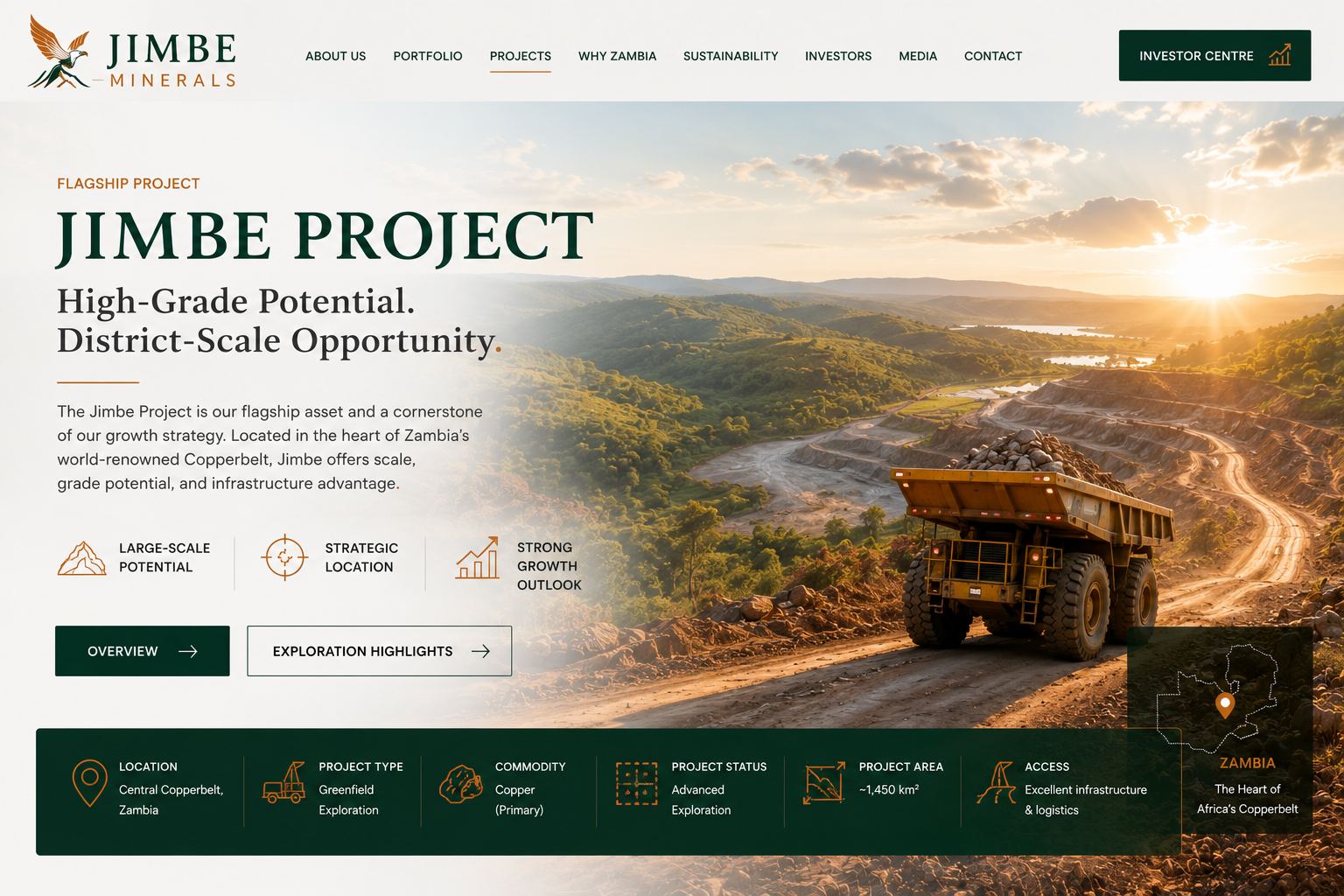 Jimbe copper project, North-Western Zambia