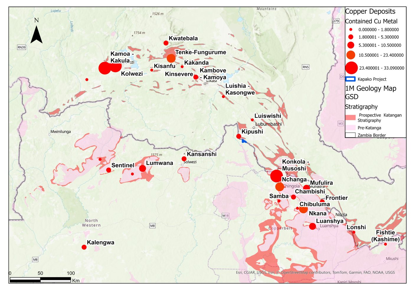 Kapako Project location in North-Western Province, Zambia, near the Kipushi deposit
